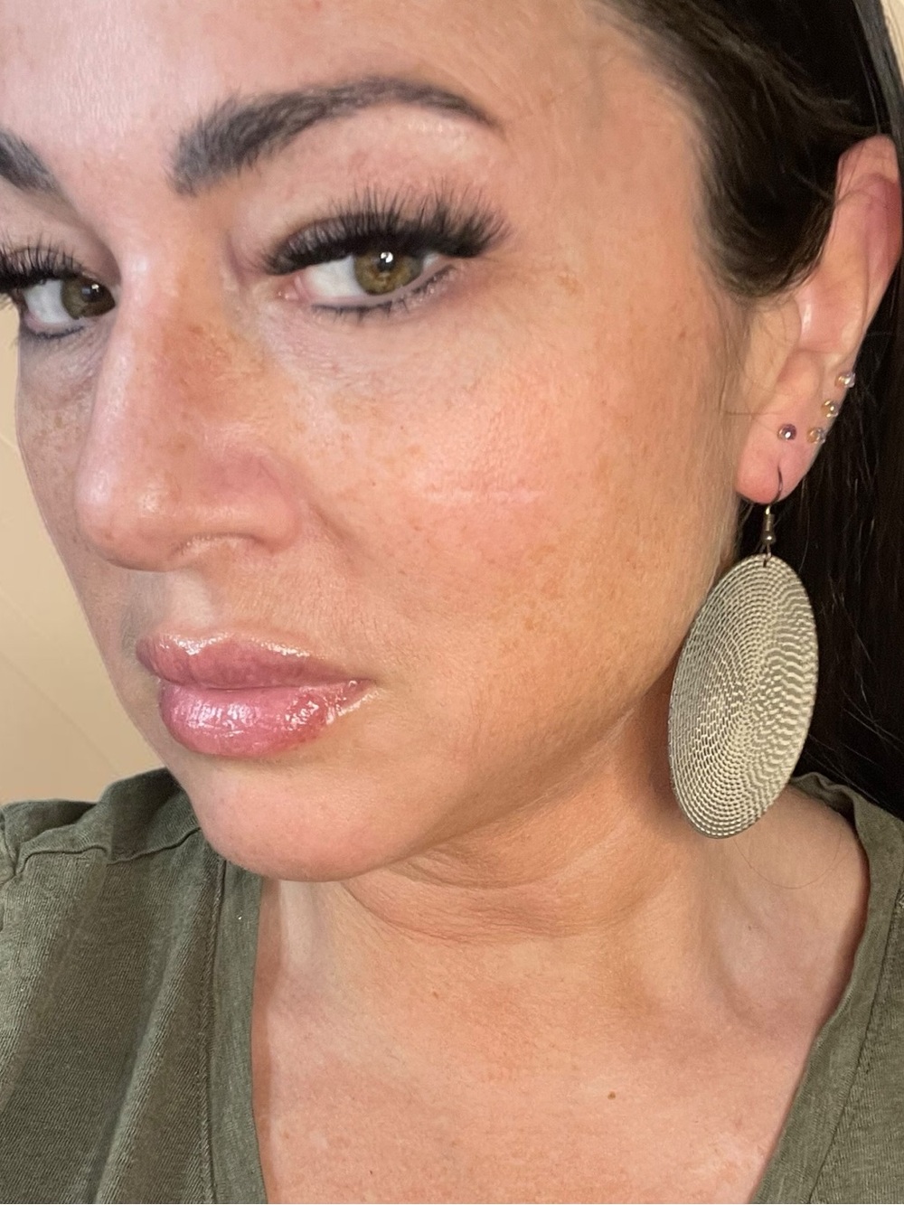 Y2K Oversized Silver Tone Textured Disc Statement Earrings 2.5"